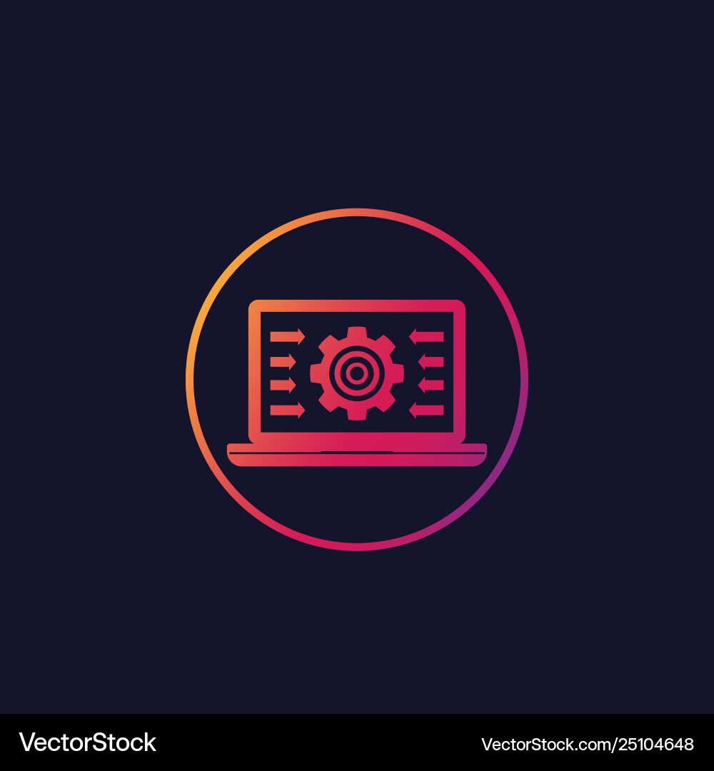 Integration system computer technology icon Integration system computer technology icon vector image