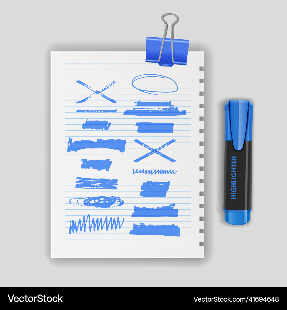 Marker marks blue text selection format vector image