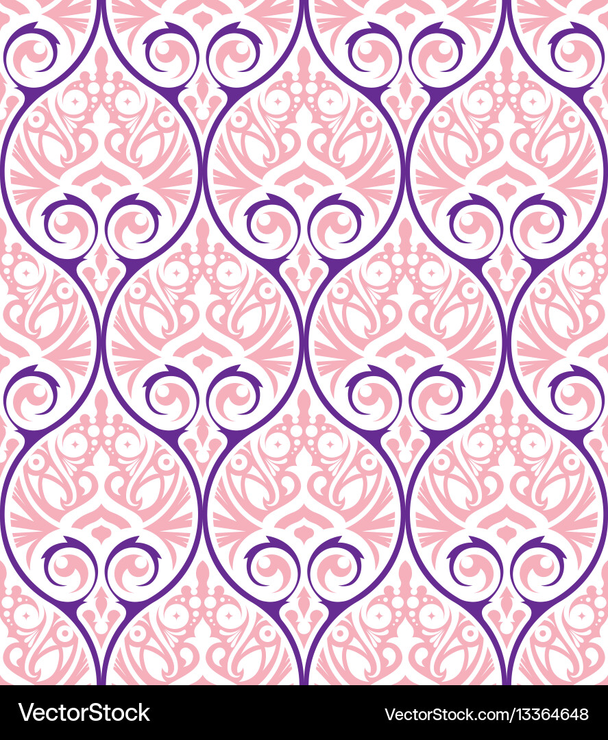 Ornate Damask Seamless Pattern vector image