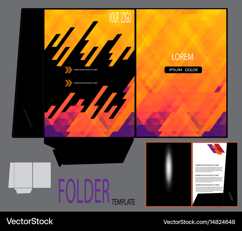 Presentation folder template vector image