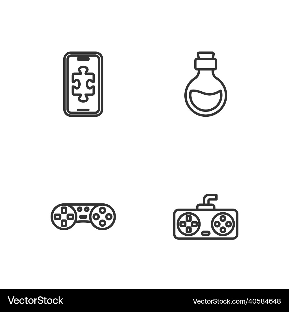 Set line game controller or joystick mobile Set line game controller or joystick mobile vector image