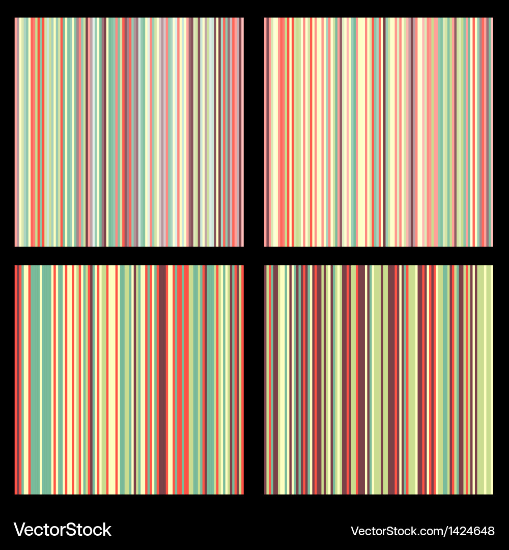 Set of striped seamless patterns vector image