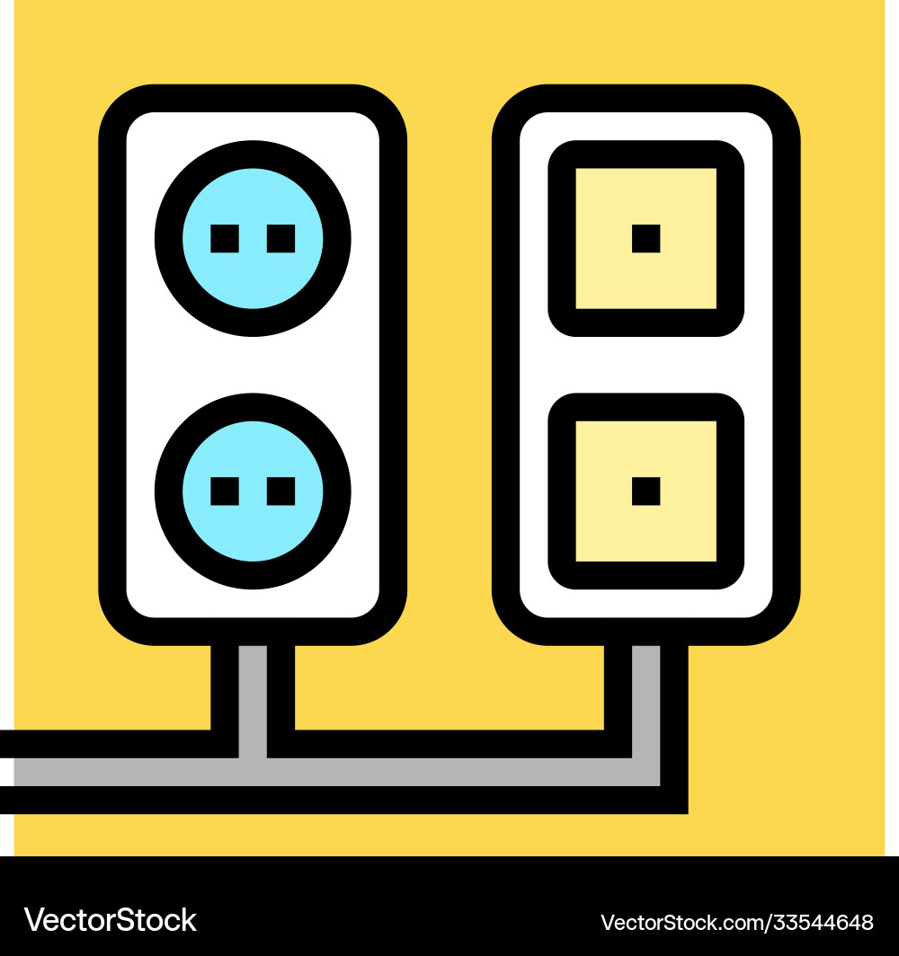 Socket and antenna output installation color icon Vector Image