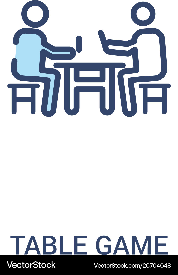 Table game concept 2 colored icon simple line Table game concept 2 colored icon simple line Vector Image