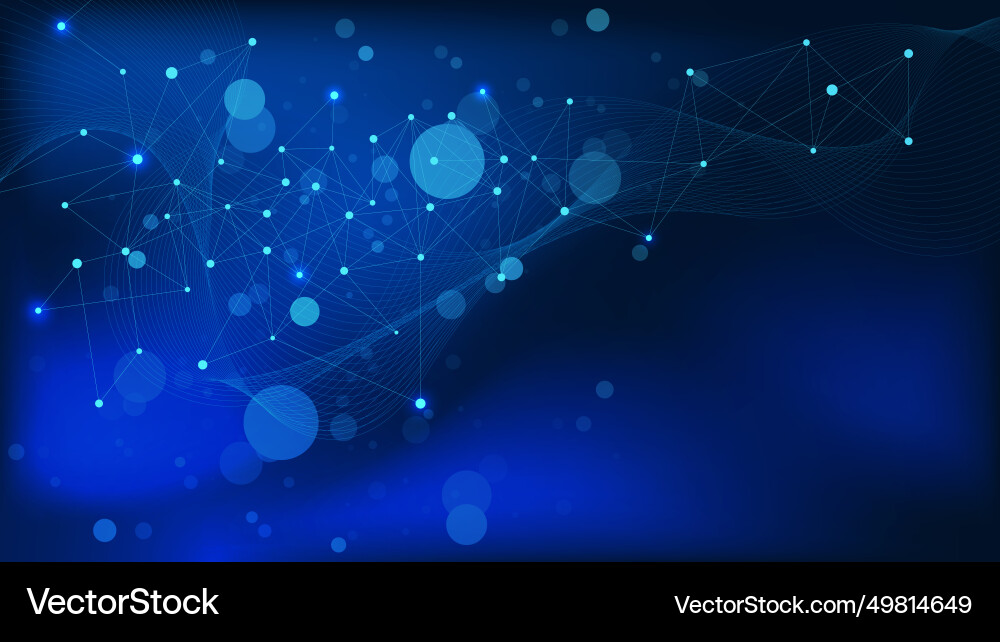 Abstract connecting dots and lines with wave Vector Image