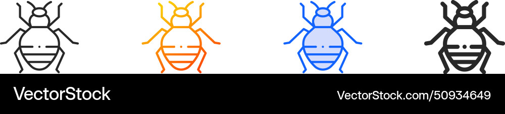 Bedbug iconthin linear gradient blue stroke Vector Image