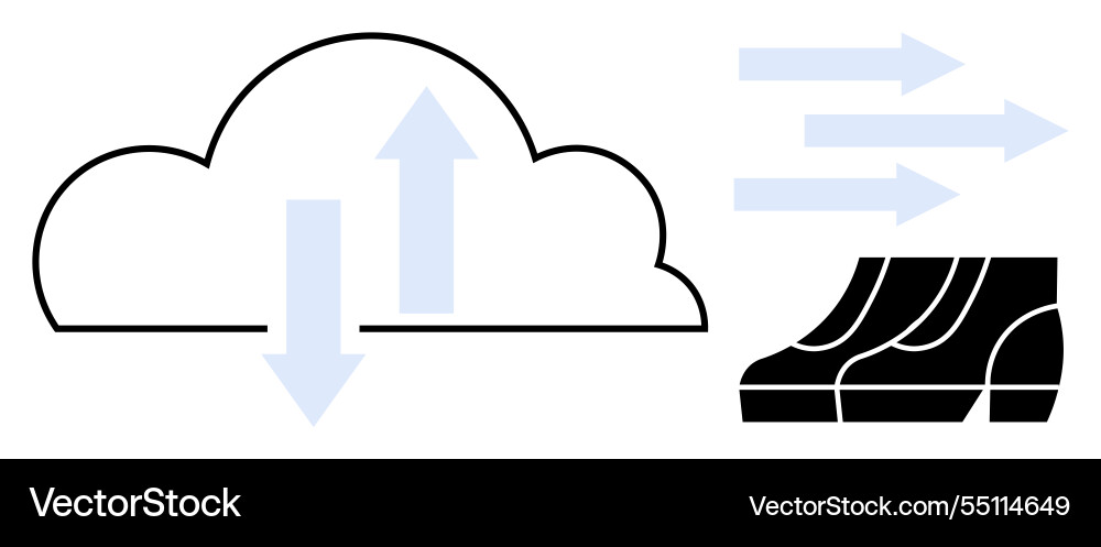 Cloud computing concept with data transmission Cloud computing concept with data transmission vector image