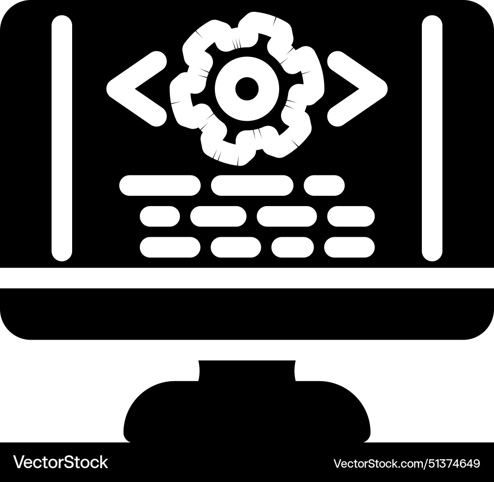 Code optimization analyst glyph icon Code optimization analyst glyph icon vector image