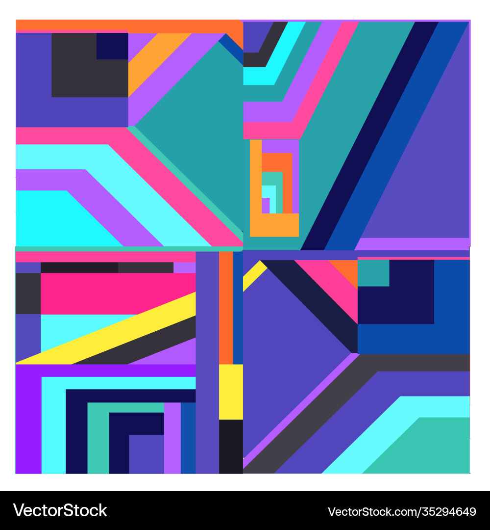 Colorful geometric and curve background pattern vector image