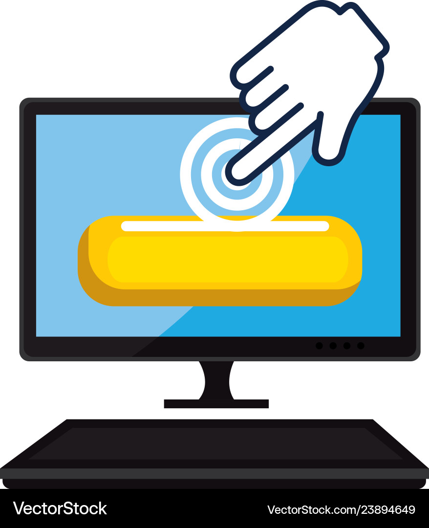 Computer desktop with pointer mouse Computer desktop with pointer mouse Vector Image