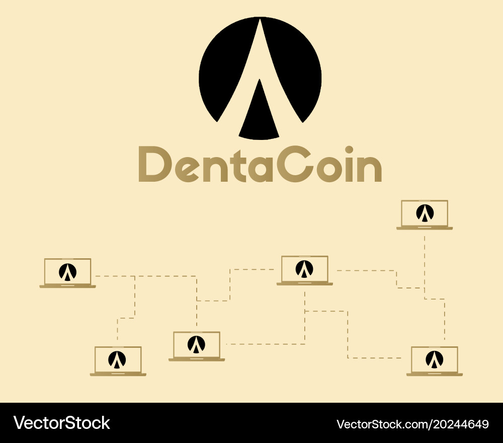 Dentacoin blockchain networking style background vector image