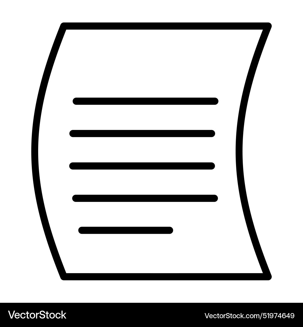 Document file paper icon in thin line style vector image