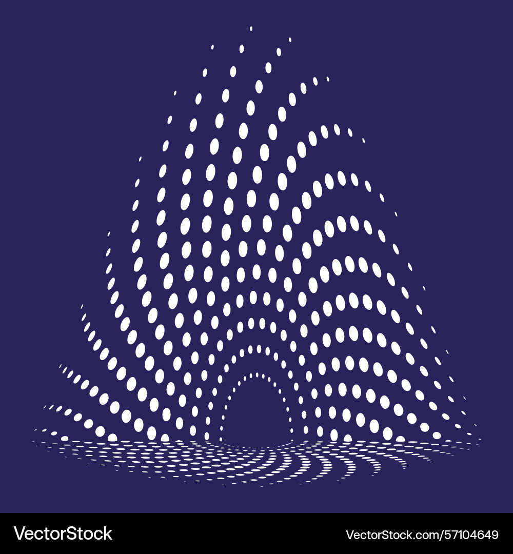 Dotted wave pattern blue particle flow dynamic Dotted wave pattern blue particle flow dynamic vector image
