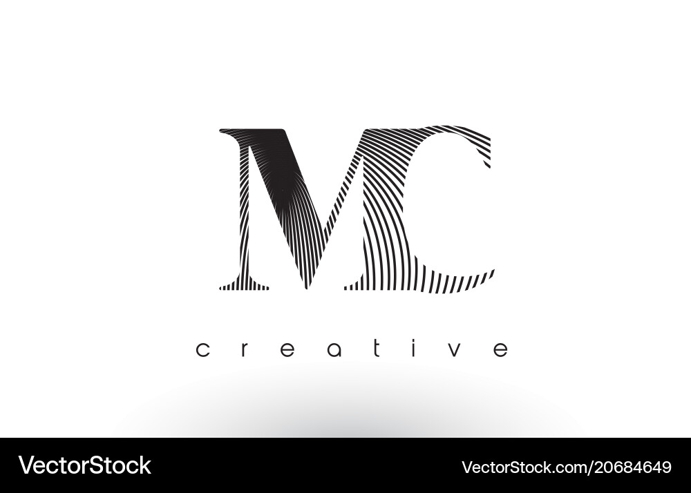Mc logo design with multiple lines and black Vector Image