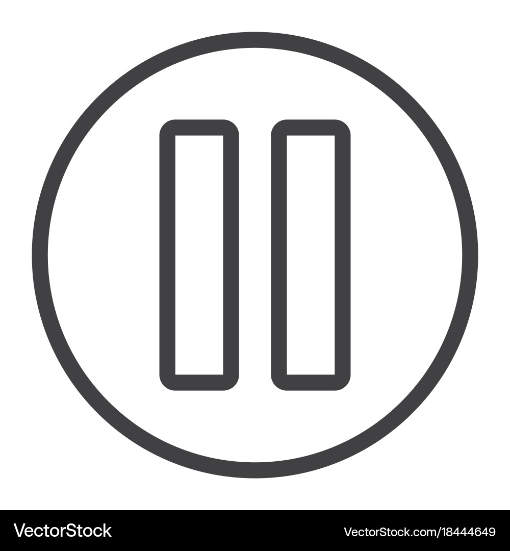 Pause line icon web and mobile stop sign Vector Image