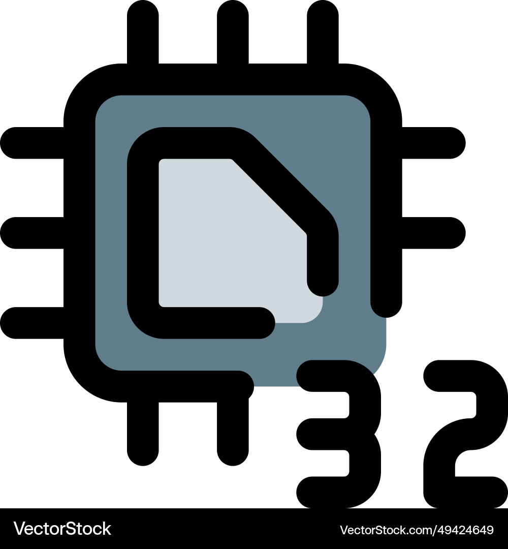 Processing unit with a 32-bit data capacity Vector Image