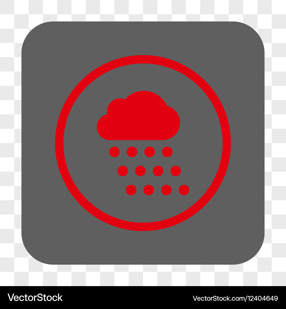 Rain cloud rounded square button vector image
