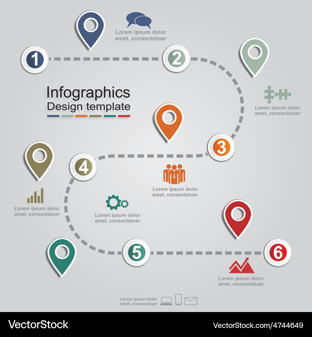 Report Template with Arrows and Icons vector image