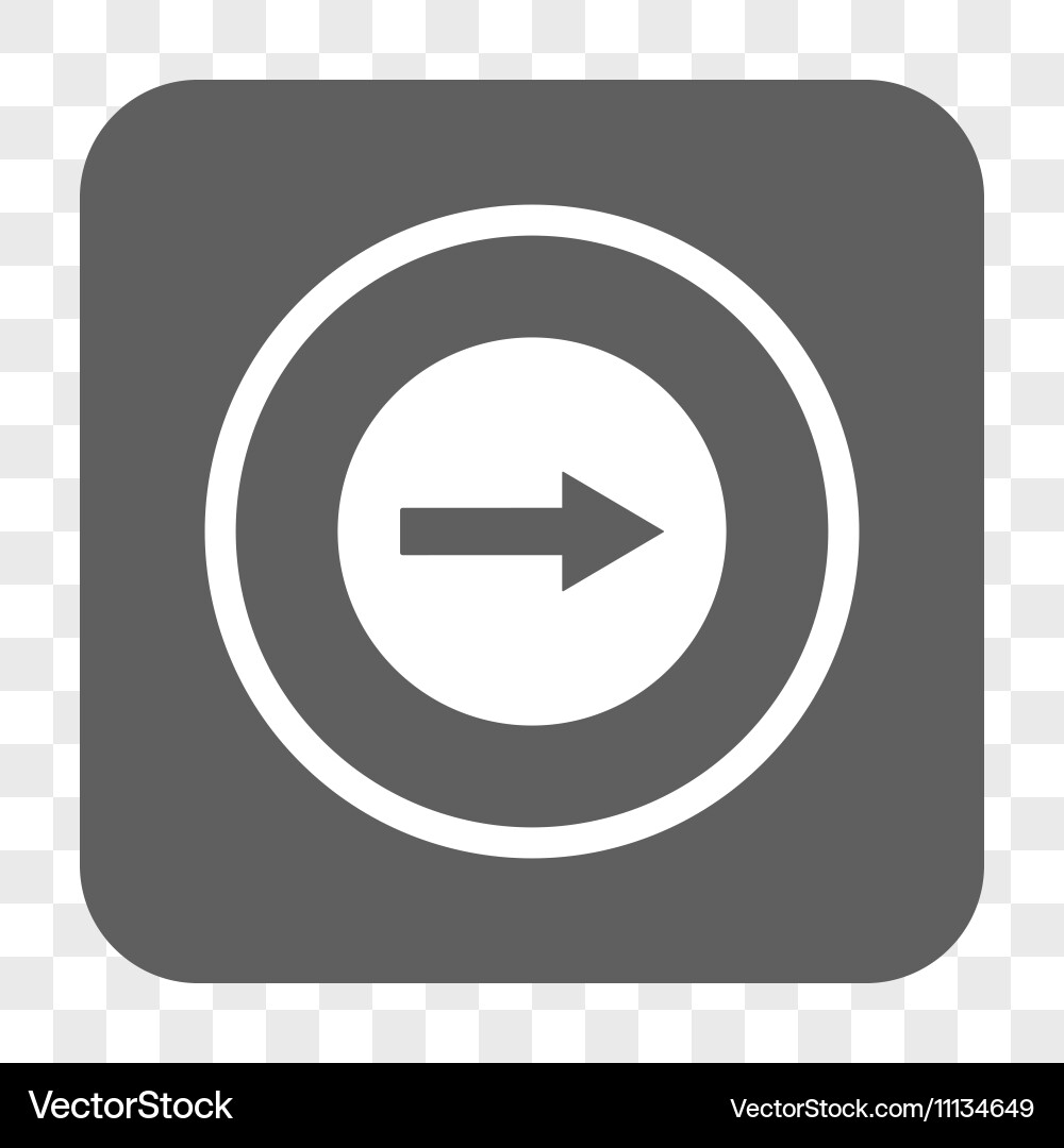 Right rounded arrow square button Vector Image