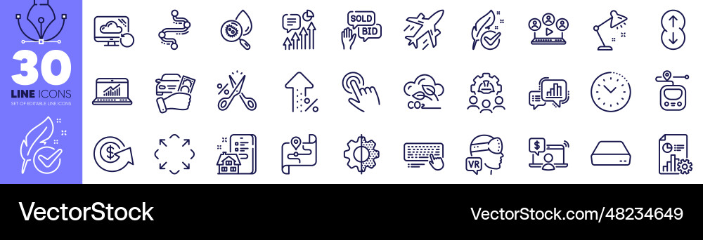 Scroll down cursor and augmented reality line Scroll down cursor and augmented reality line vector image