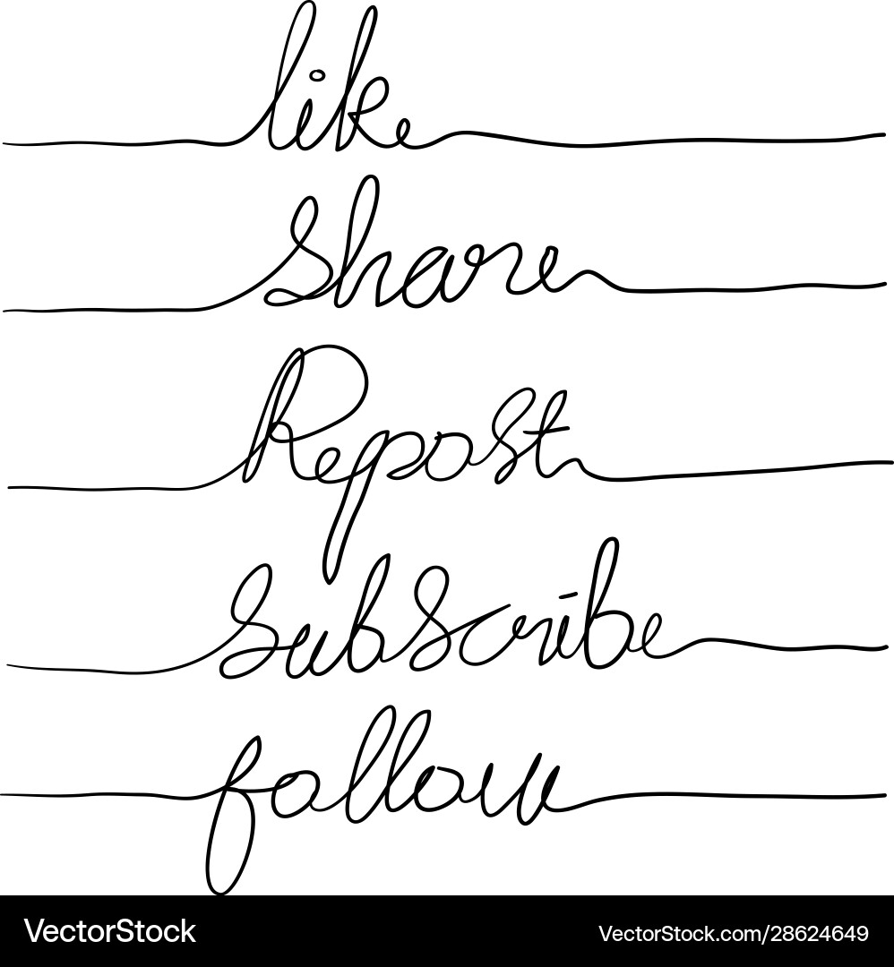 Set like share repost subscribe follow hand Set like share repost subscribe follow hand Vector Image