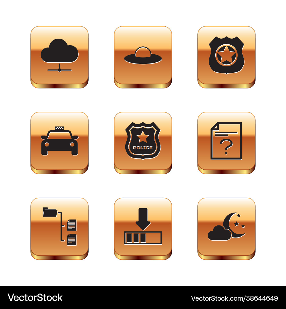 Set network cloud connection folder tree loading Set network cloud connection folder tree loading vector image