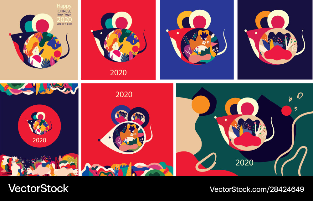 Set new year cards Set new year cards vector image