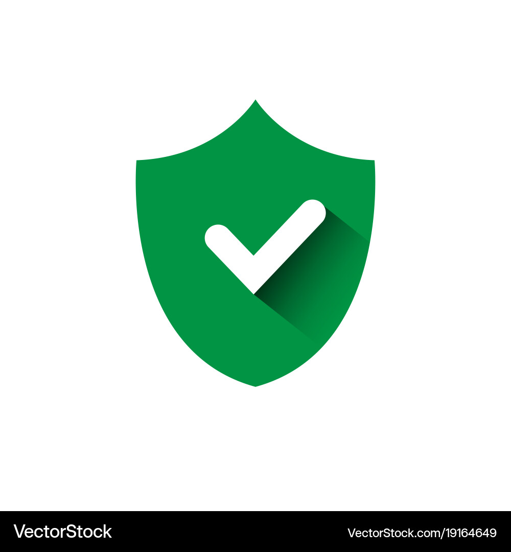 Shield with Checkmark - Security Icon Vector Image