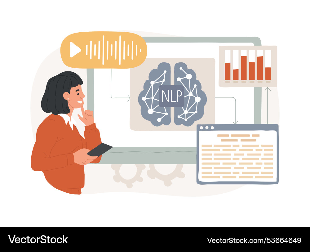 Textdatenanalyse mit nlp abstraktem Konzept Textdatenanalyse mit nlp abstraktem Konzept vektorbild