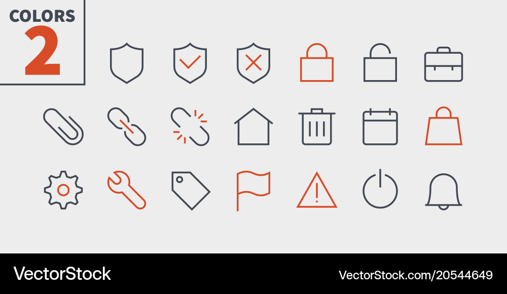 Thin Line Icons - UI Elements vector image