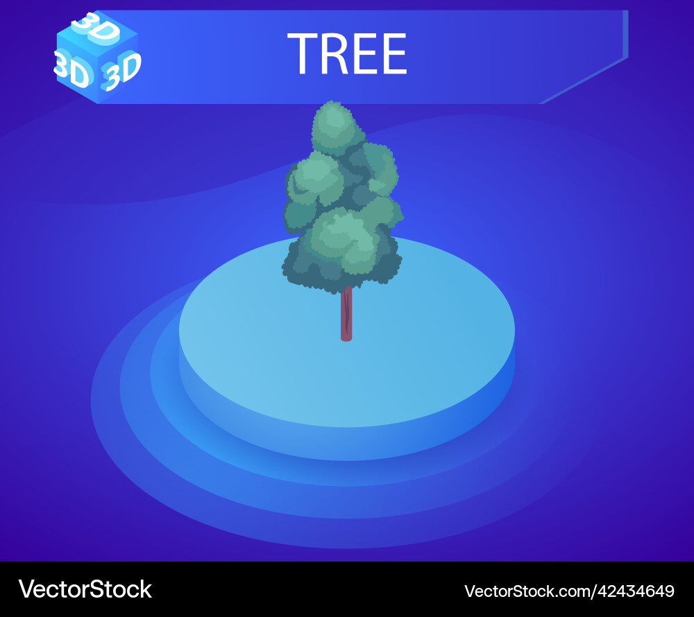 Tree isometric design icon web 3d colorful Tree isometric design icon web 3d colorful vector image