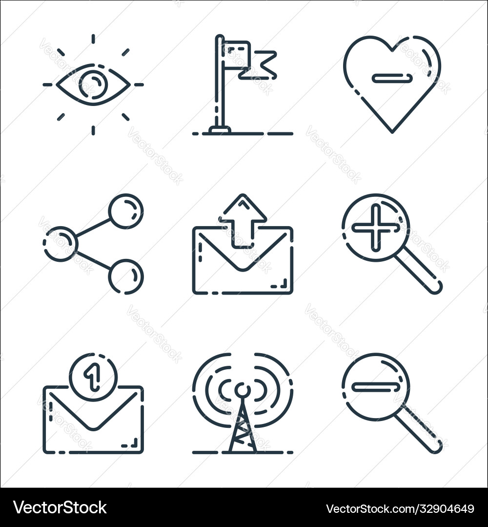 User interface line icons linear set quality User interface line icons linear set quality vector image