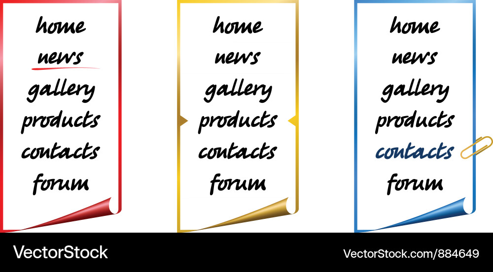 Web navigation templates vector image