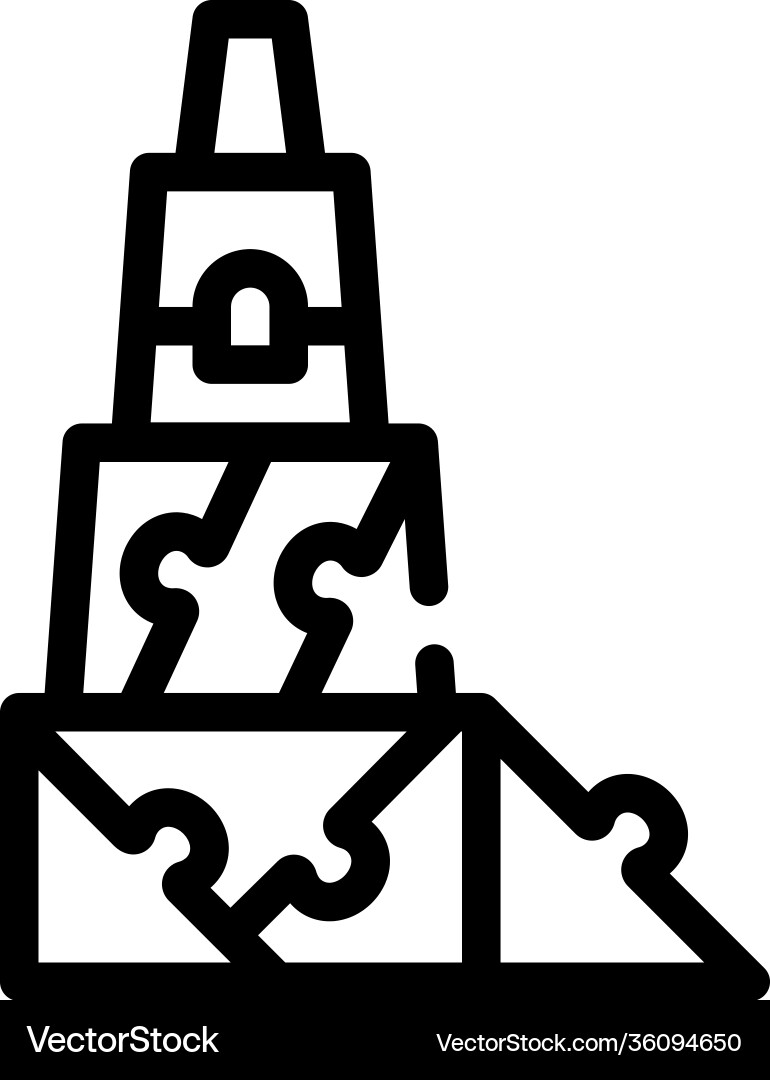 3d constructor and puzzle toy line icon 3d constructor and puzzle toy line icon vector image
