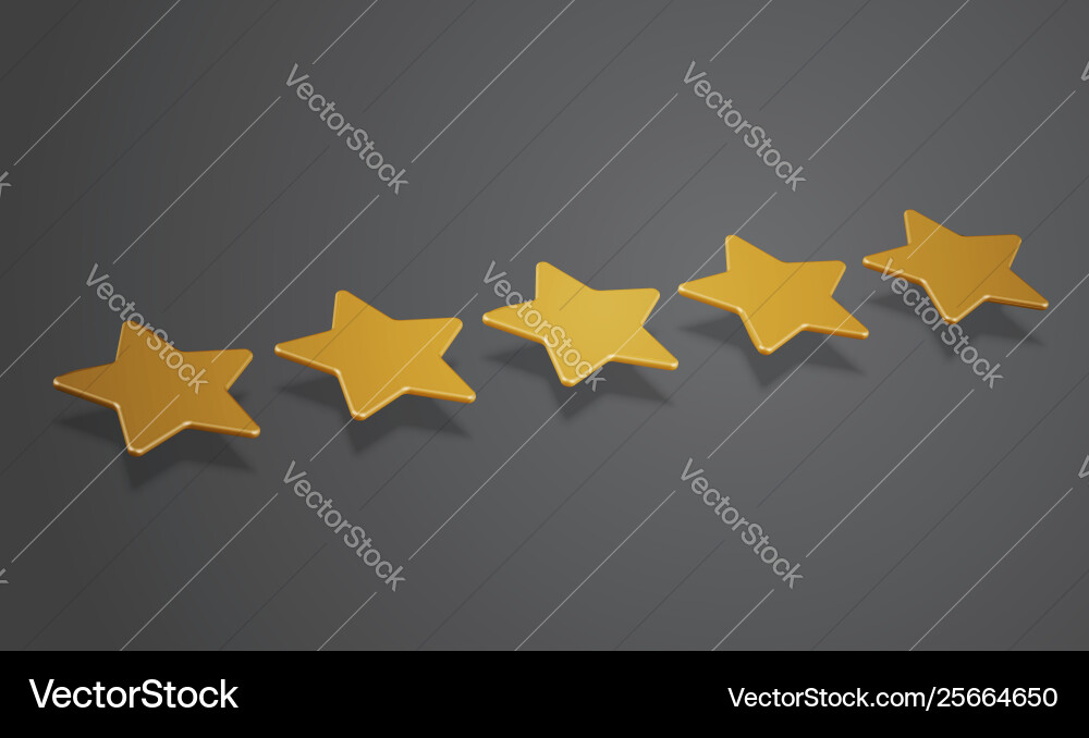 3d star rating or background 3d star rating or background vector image