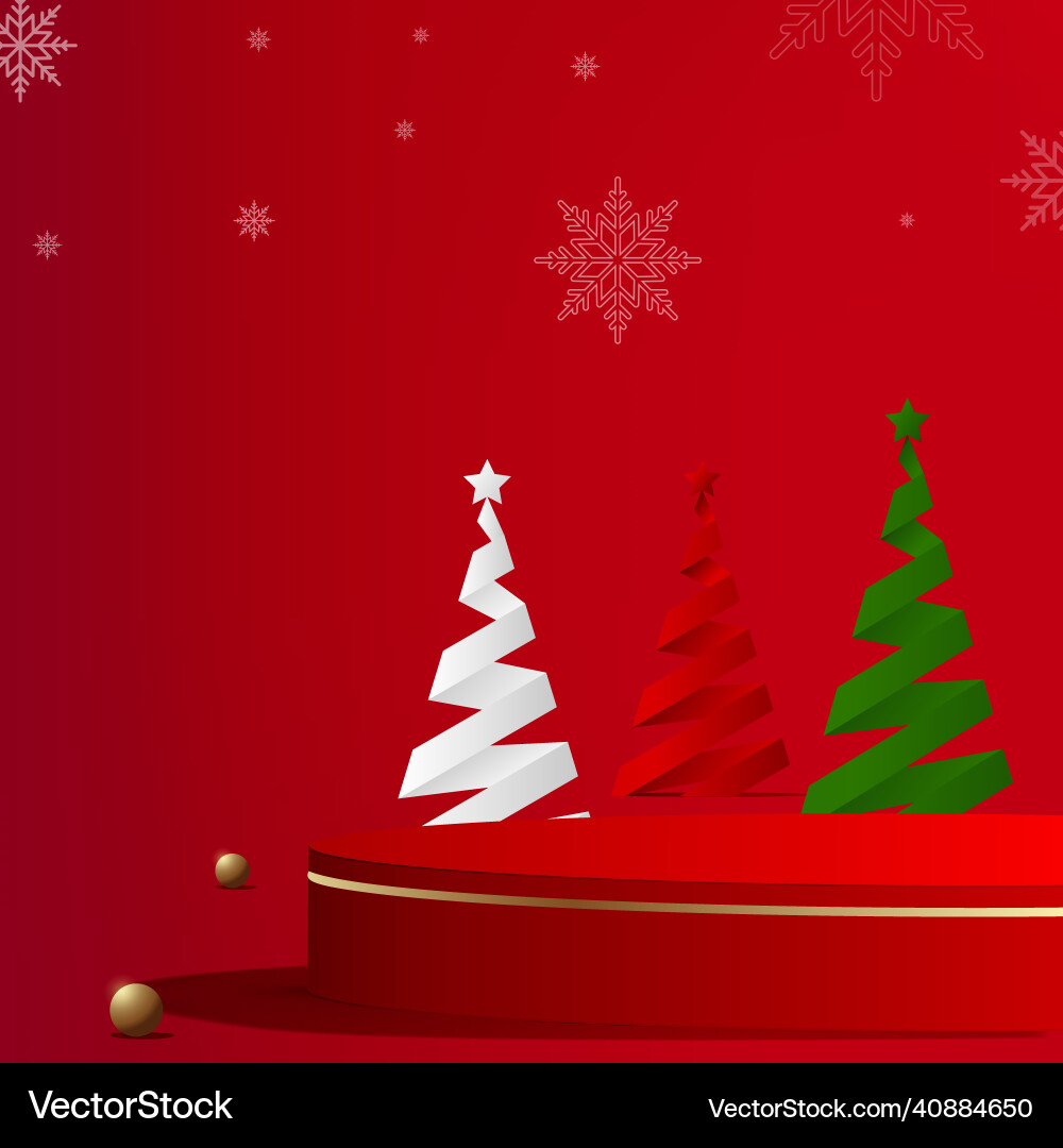 Abstract background with red color geometric 3d Vector Image