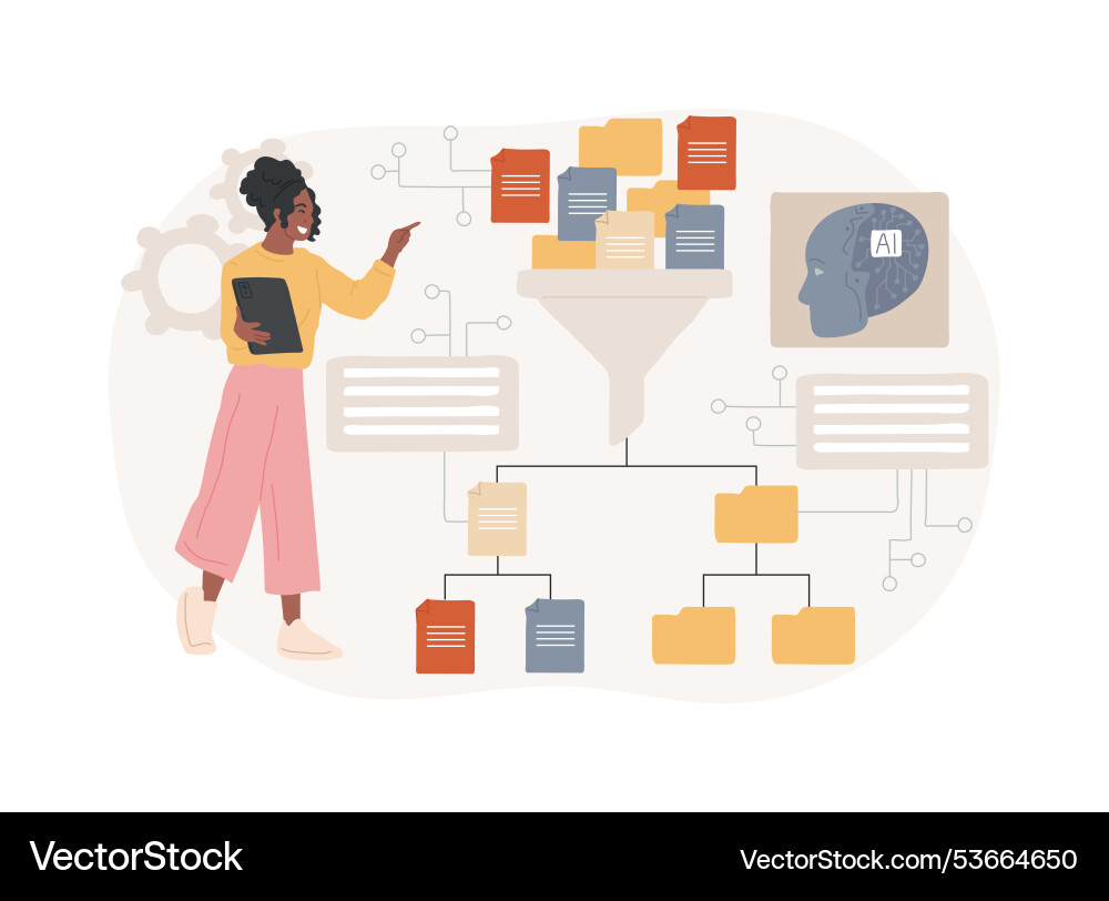 AI Data Preprocessing Concept vector image