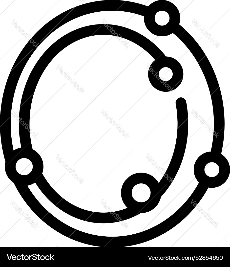 Circular network icon showing interconnected nodes Circular network icon showing interconnected nodes vector image