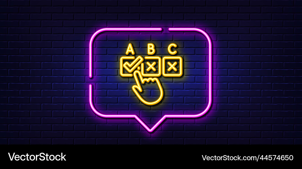 Correct checkbox line icon select answer sign Correct checkbox line icon select answer sign vector image