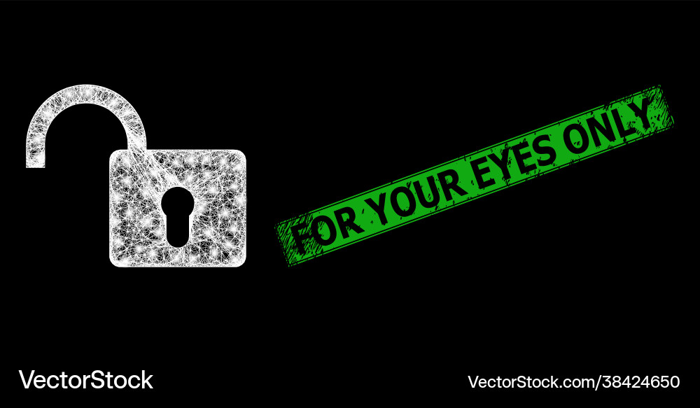 Distress for your eyes only seal and net open lock Distress for your eyes only seal and net open lock vector image