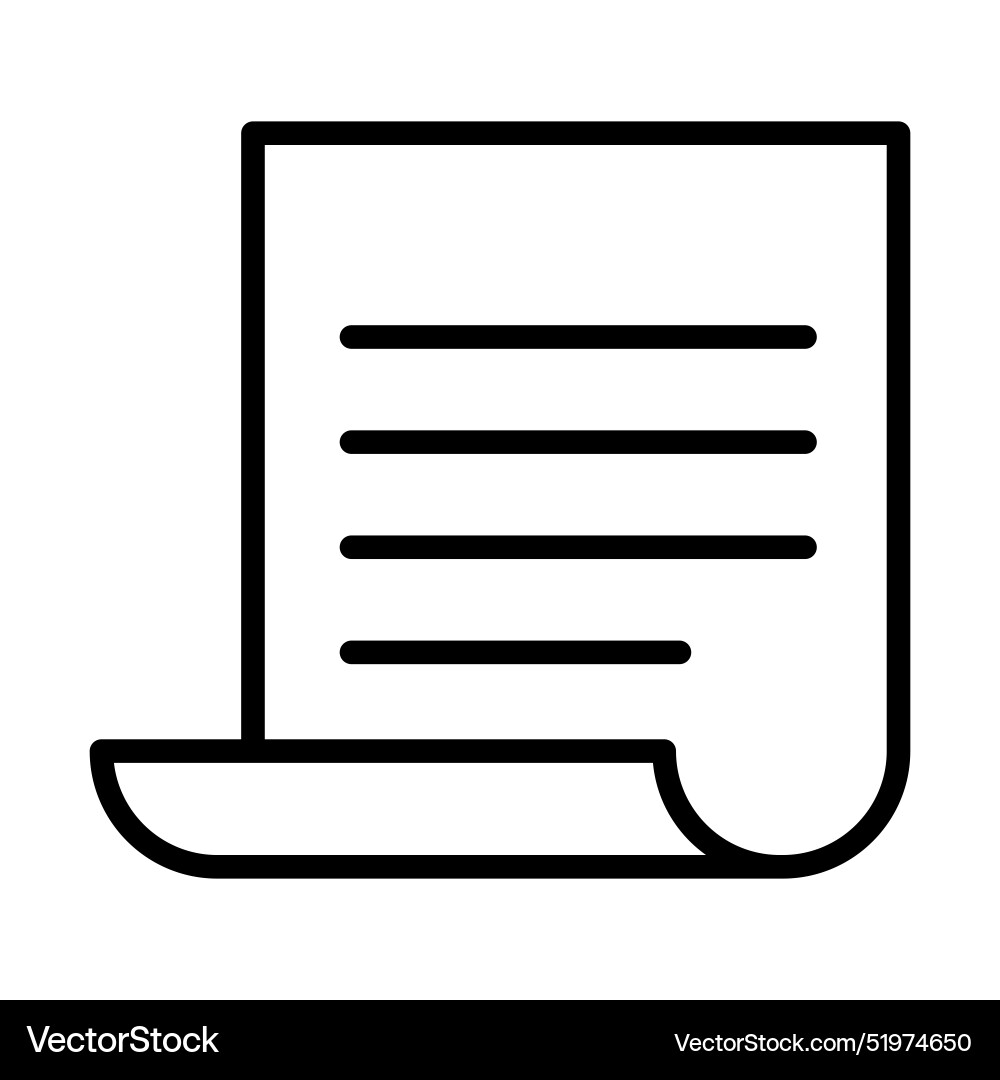 Document file paper icon in thin line style vector image
