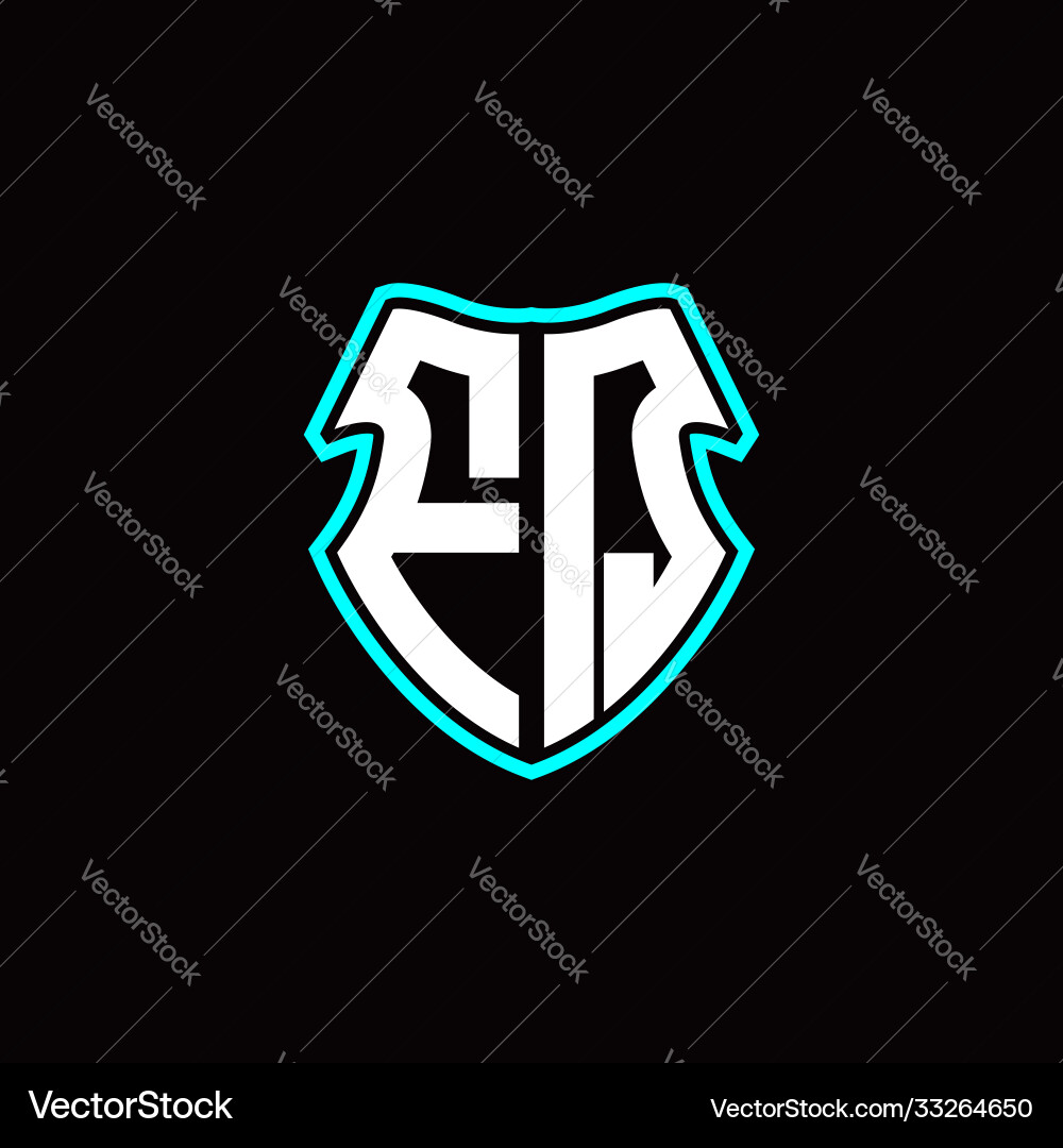 F q initial logo design with a shield shape F q initial logo design with a shield shape Vector Image