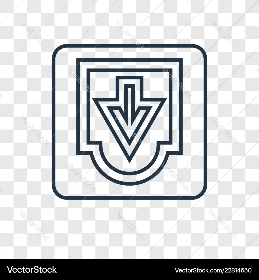 Inbox concept linear icon isolated on transparent Vector Image