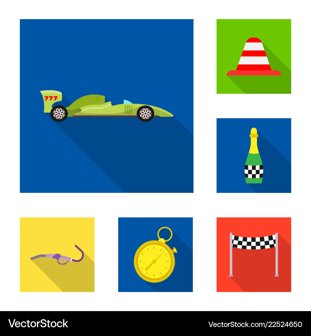 Isolated object of car and rally icon set Isolated object of car and rally icon set vector image