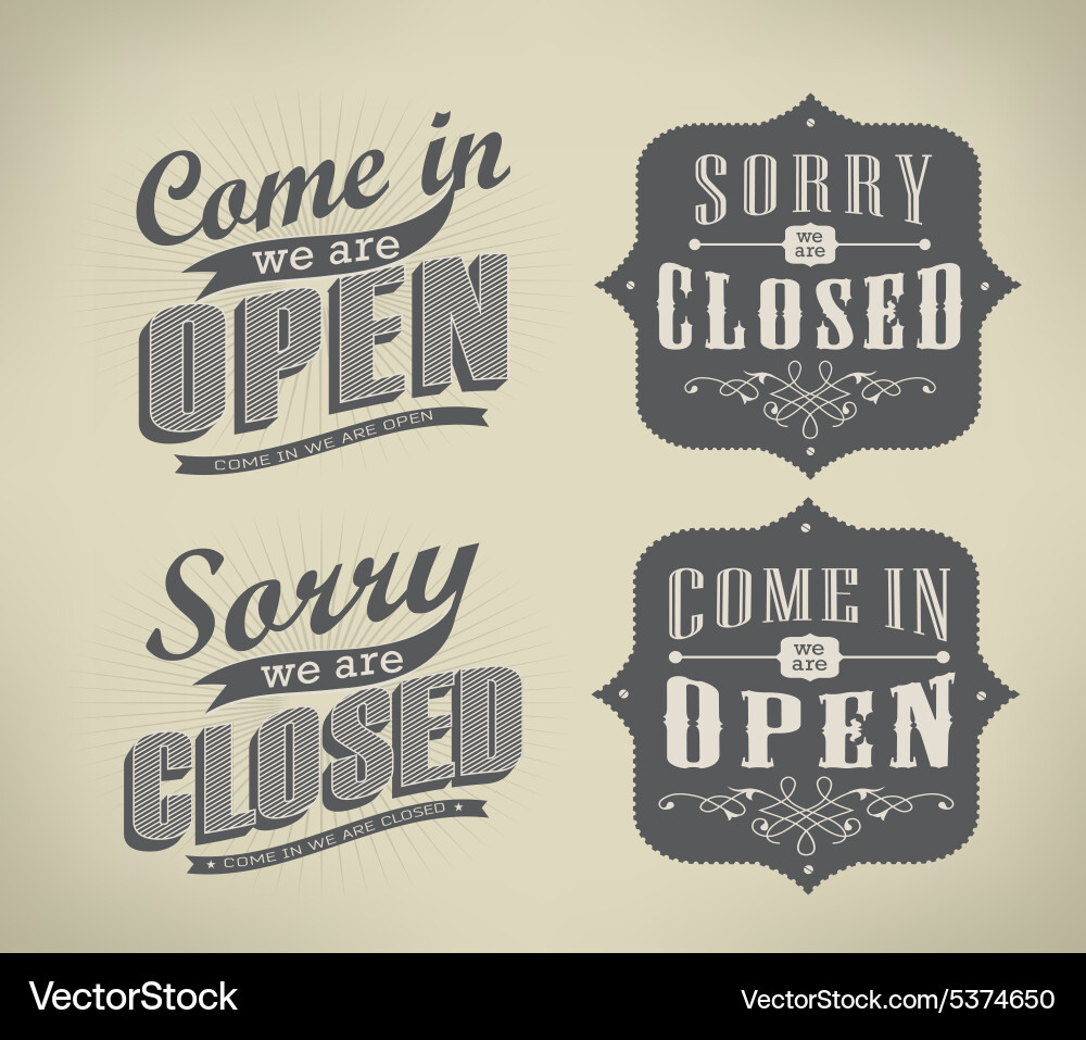 Open vintage retro Vector Image