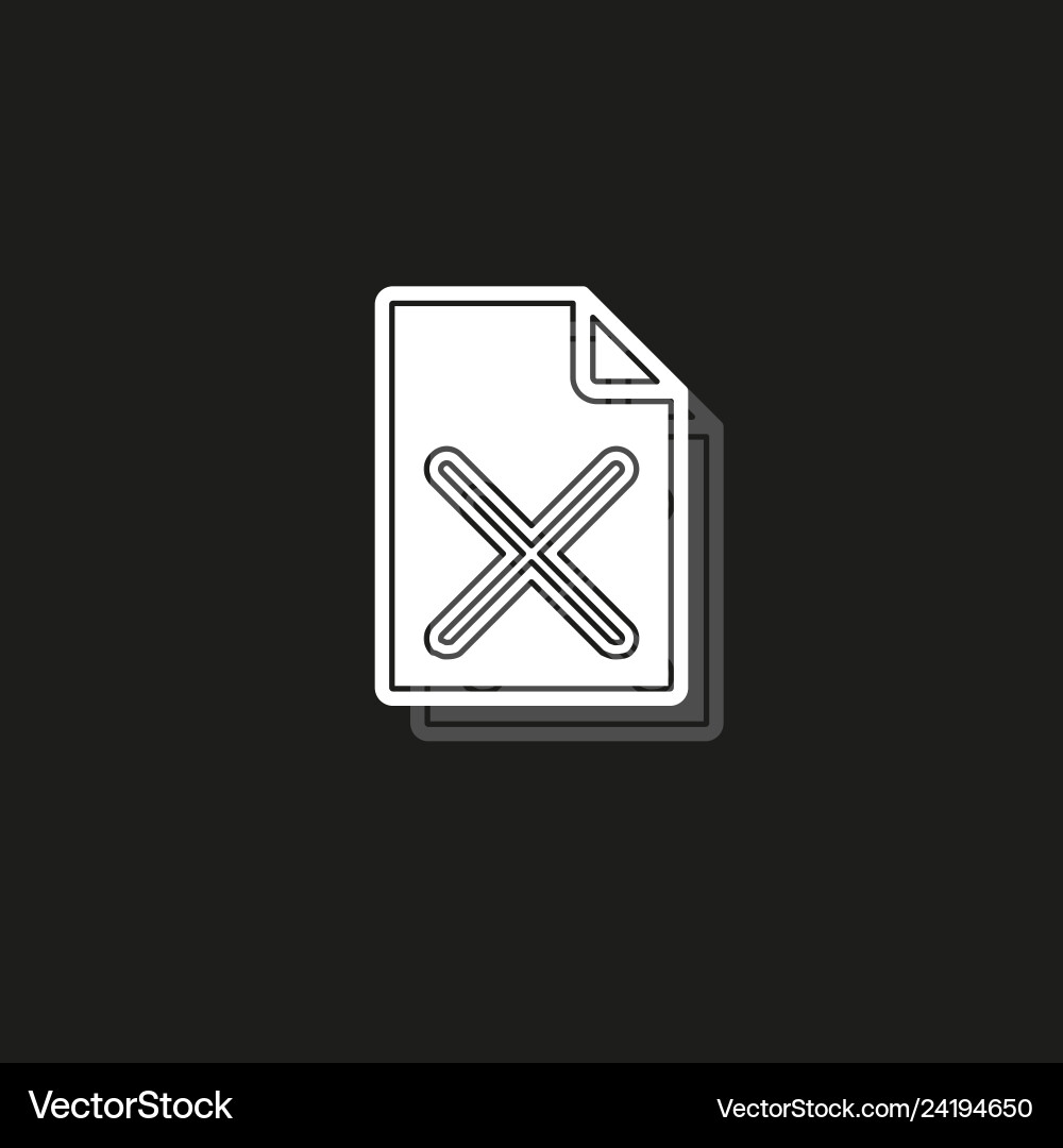 Remove document icon - with mark vector image