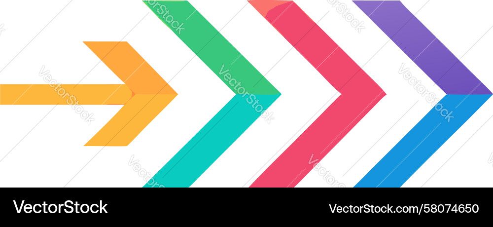 Sequential Arrow Steps Vector Image