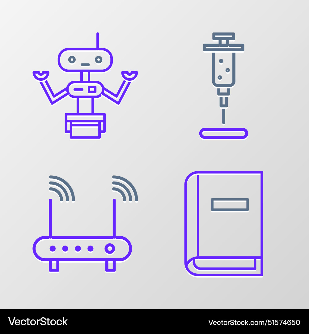 Set line user manual router and wi-fi signal Set line user manual router and wi-fi signal vector image