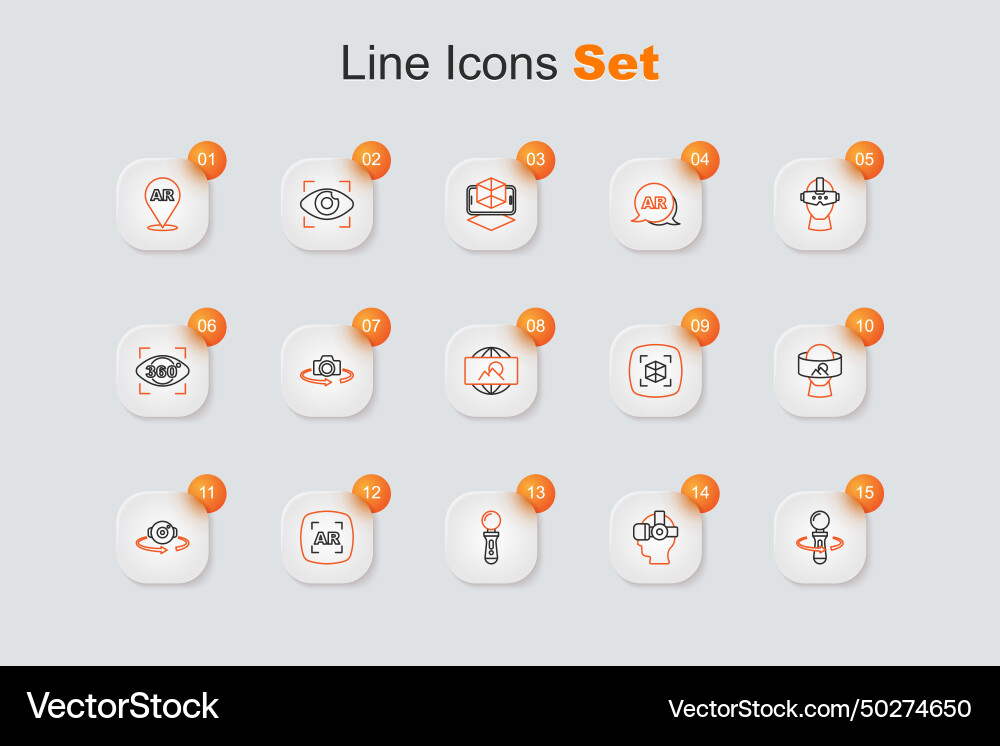 Set line vr controller game virtual reality Vector Image