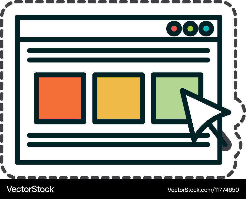 Template webpage with arrow upload vector image